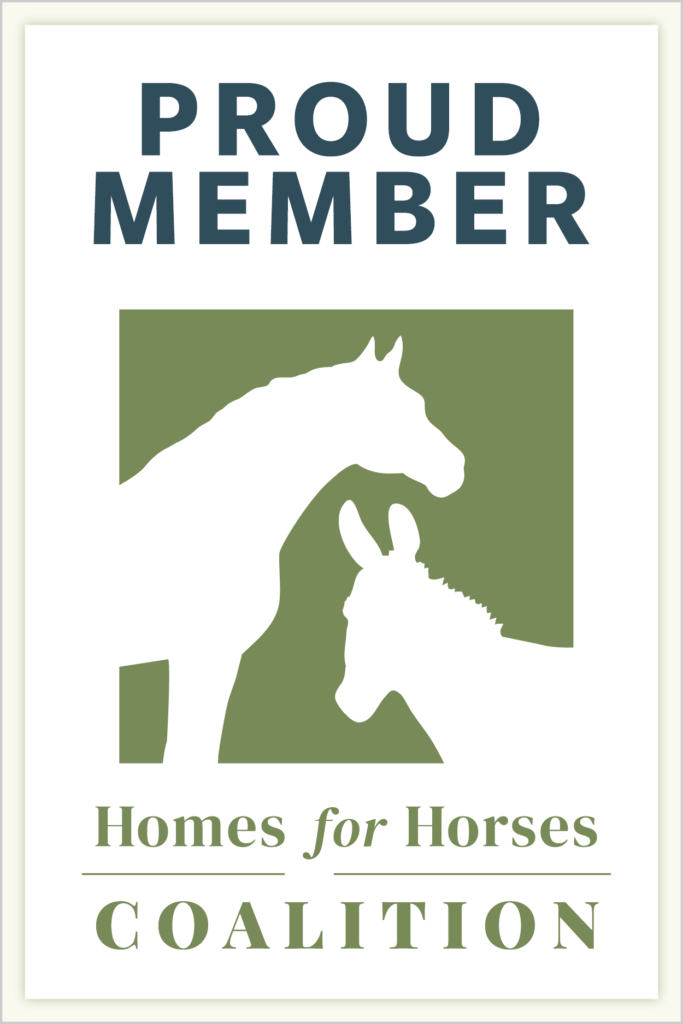 Homes for Horses Coalition - white vertical badge